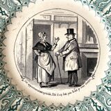 Sarreguemines talking plate, real estate theme