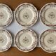 6 large antique dessert plates in Longchamp earthenware