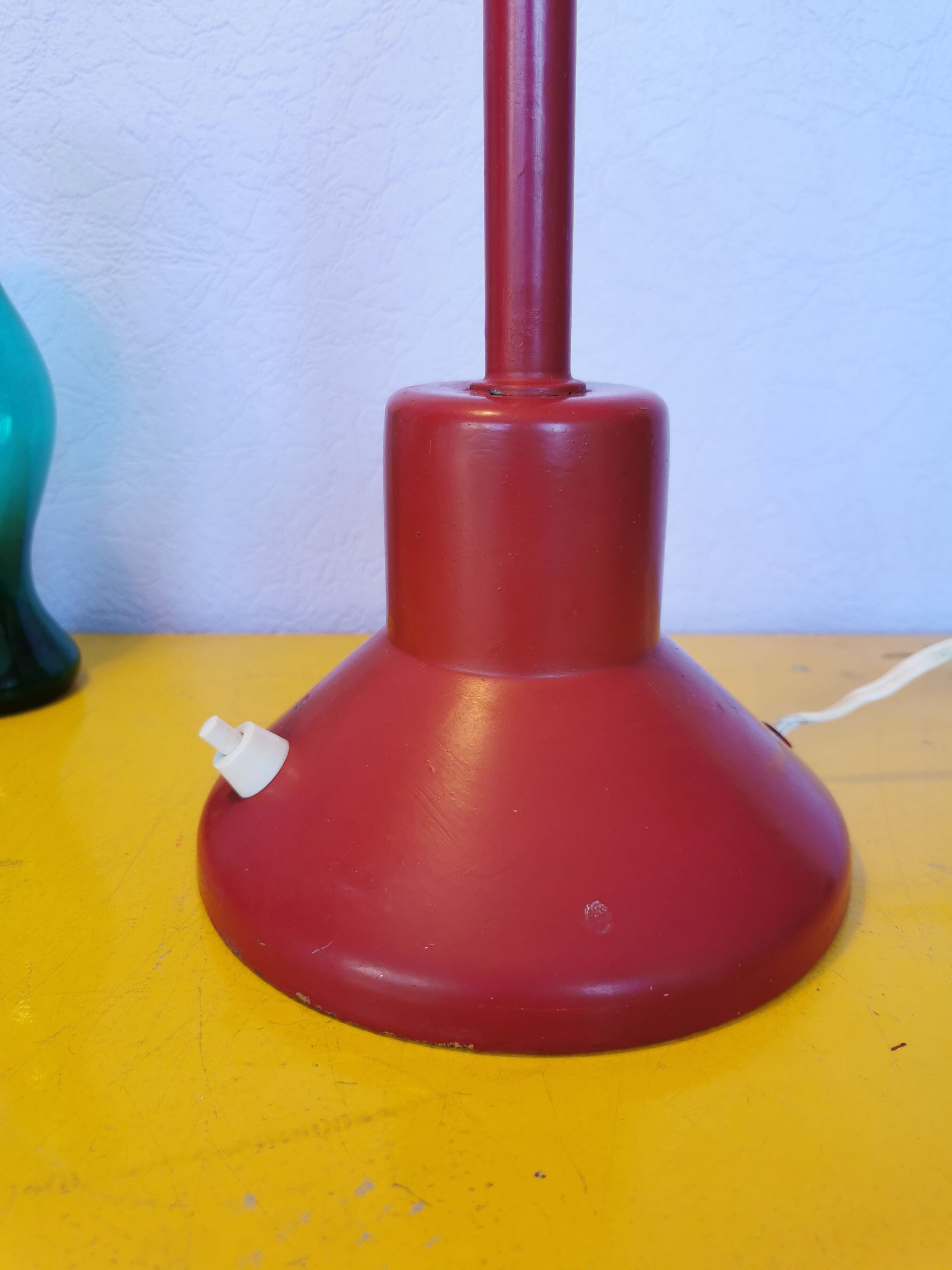 Burgundy flexible casserole lamp, 1960