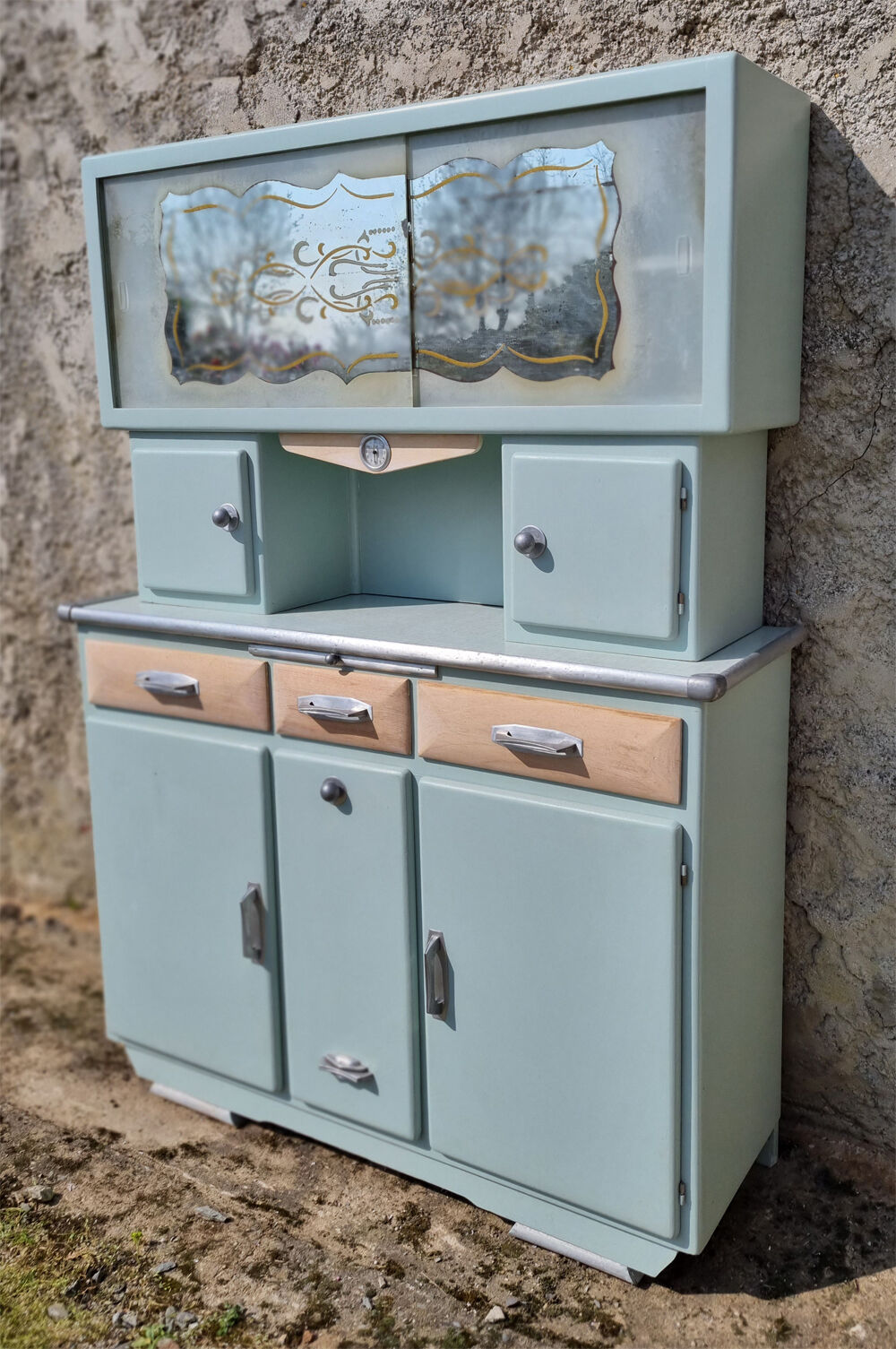 Buffet Mado, restyled, green blue N°84, F&B, vintage, 50s