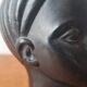 Art deco African woman bust plaster statuette signed Andre C registered