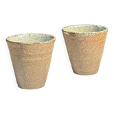 Lot de 2 tasses / mug en céramique indonésienne (mat brun)