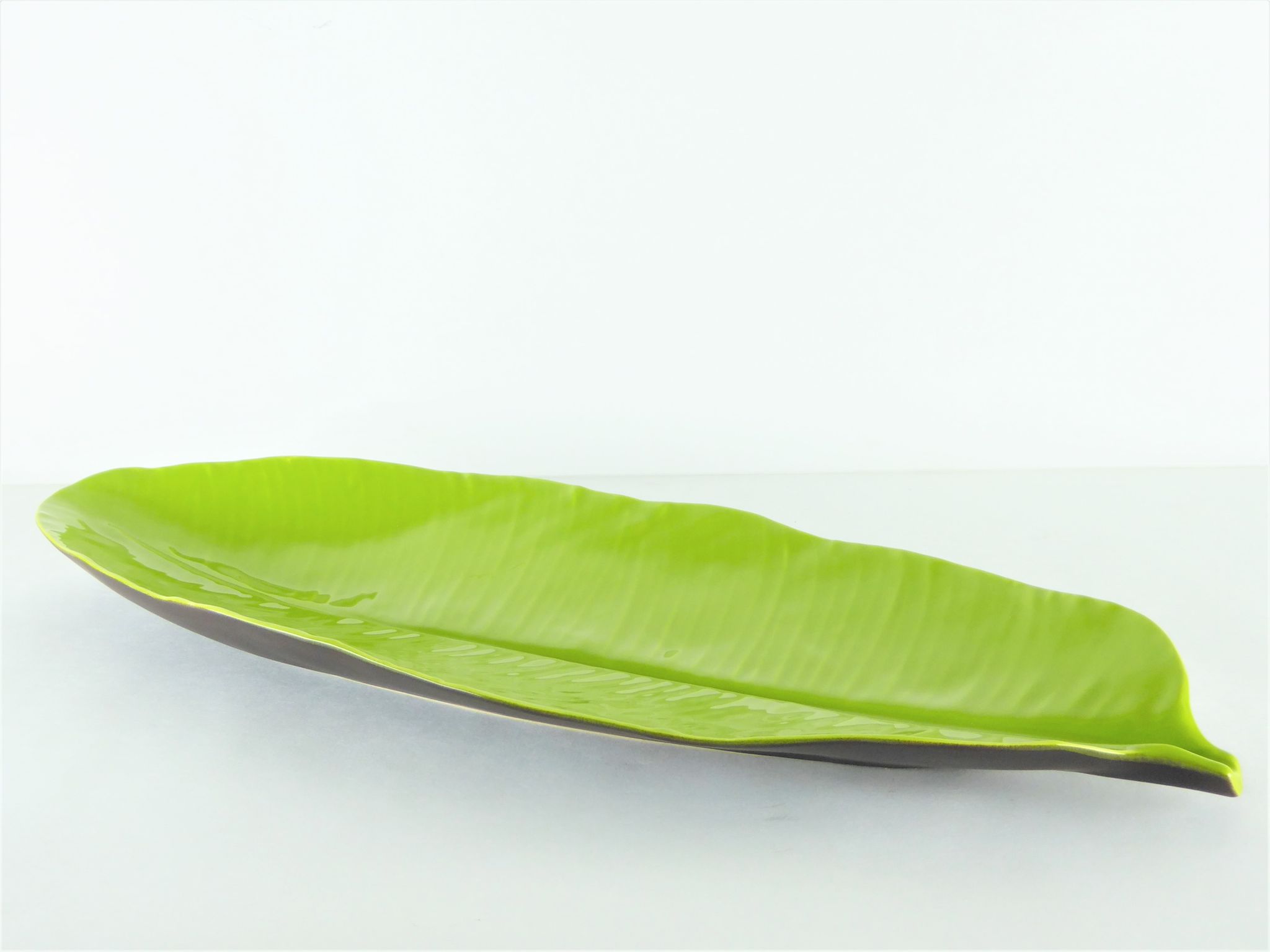 Coupe feuille palme céramique Lunéville 1980