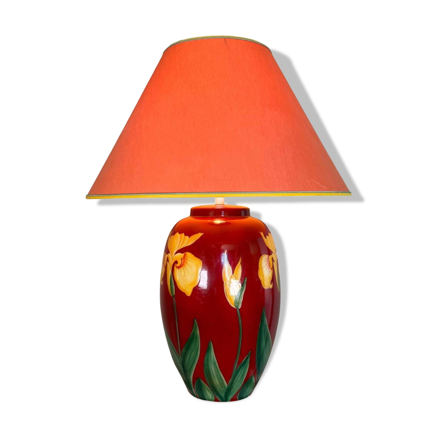 80s Drimmer lamp red ceramic and iris