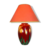 80s Drimmer lamp red ceramic and iris