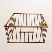 Ancien parc pour enfant pliant en bois, 1950
