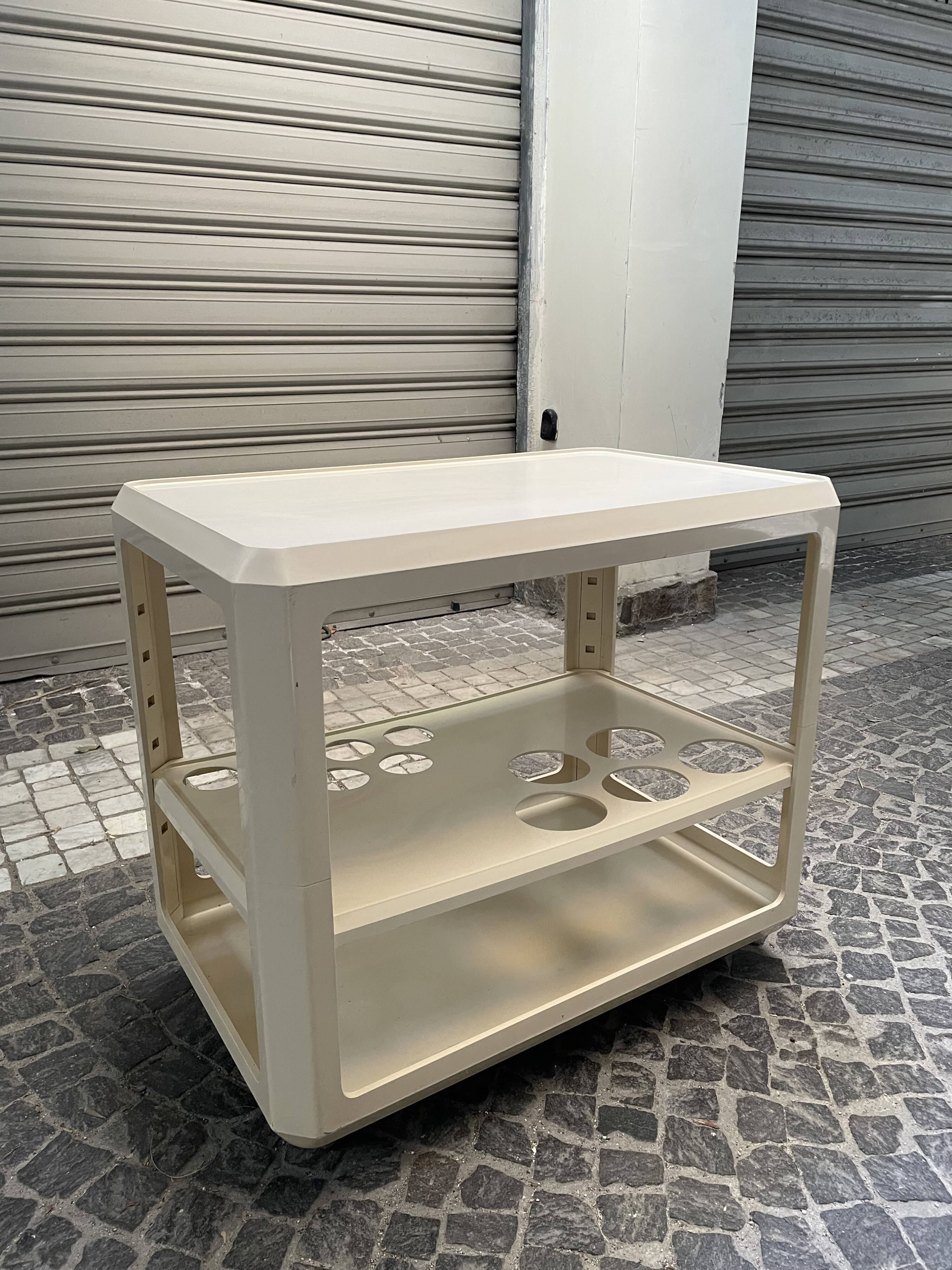 Kartell white ABS bar cart