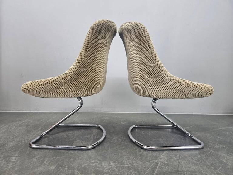 Very Rare Pair of Chairs in the Style of Boris Tabacoff, France, 1970s