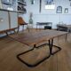 Industrial metal and wood coffee table