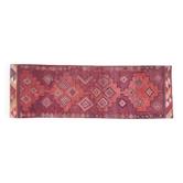 Tapis en laine et coton fait main Oushak turc des années 1970, 79x252.