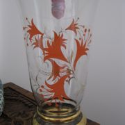 Antique crystal and orange granite vase