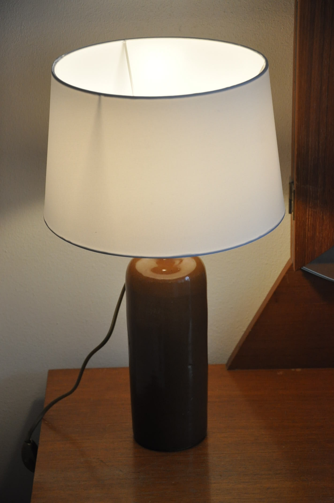 Lampe bouteille grès vintage