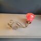 Tulip wall light in brass and red glass