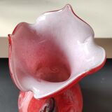 Large Floral Ball Vase/Kaysersberg Art Glassware. Speckled/Volutes