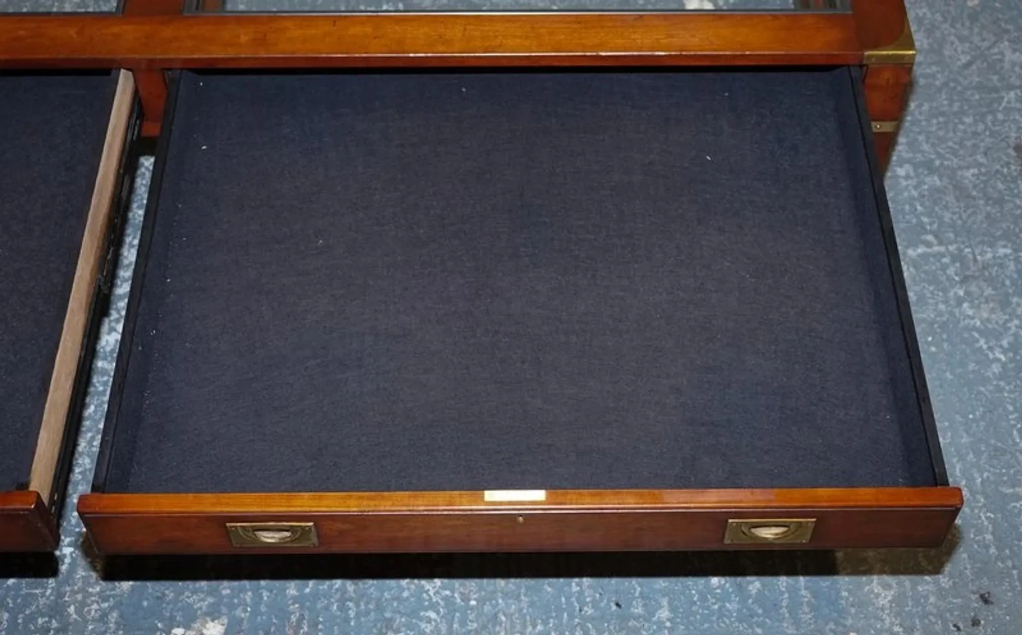 Very Large Coffee Table with Marquetry Glass Panels by Kennedy Harrods