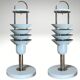 Pair danish scandinavian space age architectural table lamps