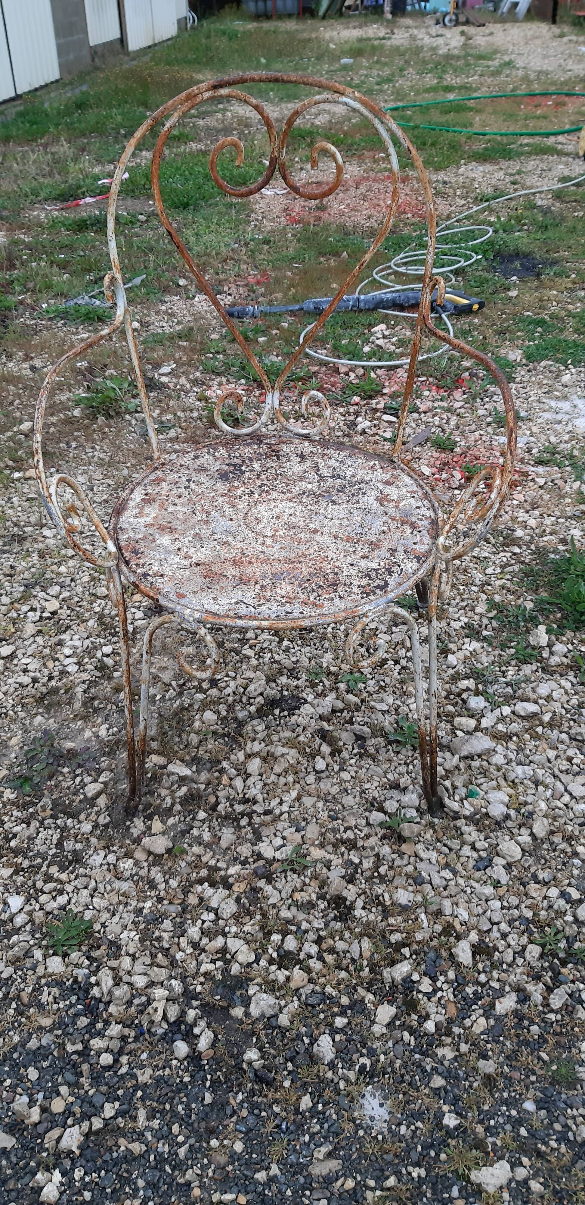 Salon de jardin fer forgé 1900