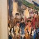 Peinture à l'huile sur toile "marché aux poissons" années 70 toile 70x50 cm signée