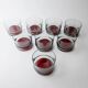 Ensemble vintage de 8 verres à boire des années 1970, verre gris avec pied rouge, larges coupes pour champagne, vin ou desserts, décoration de table rétro, idée cadeau