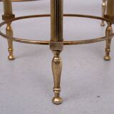 Hollywood Recency Nesting Tables Brass Onyx Marble France
