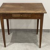 Side table in natural wood, spindle legs