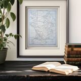 Carte des voies navigables de France, originale imprimée en 1896.