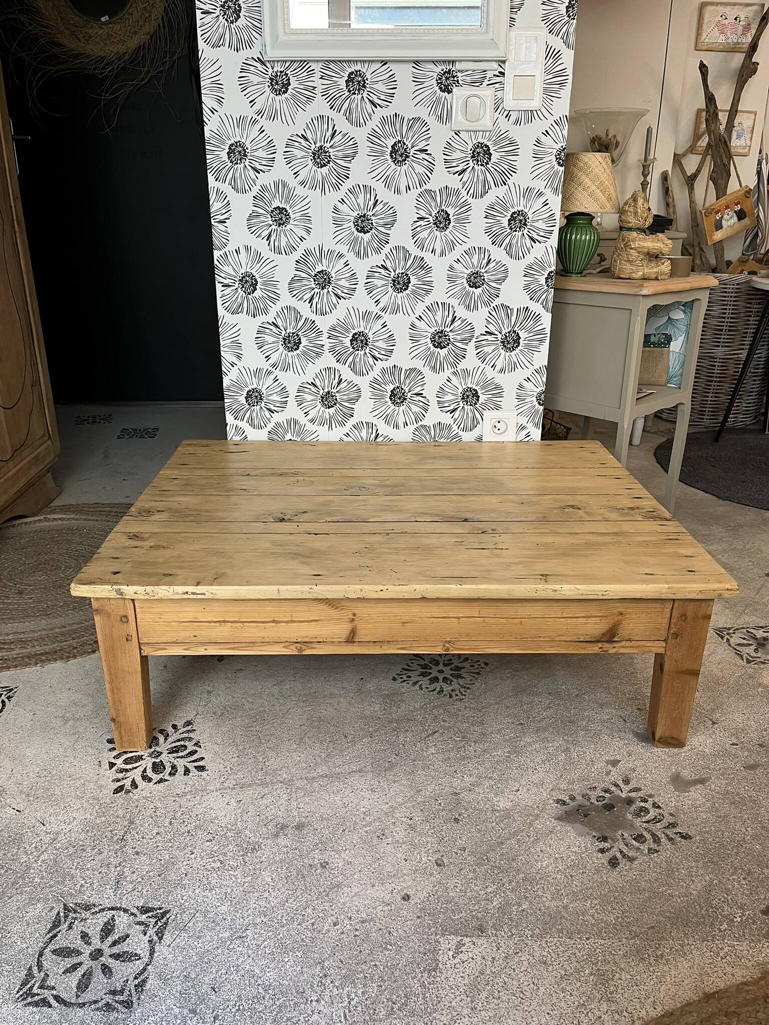 Table basse de ferme bois massif Augusta