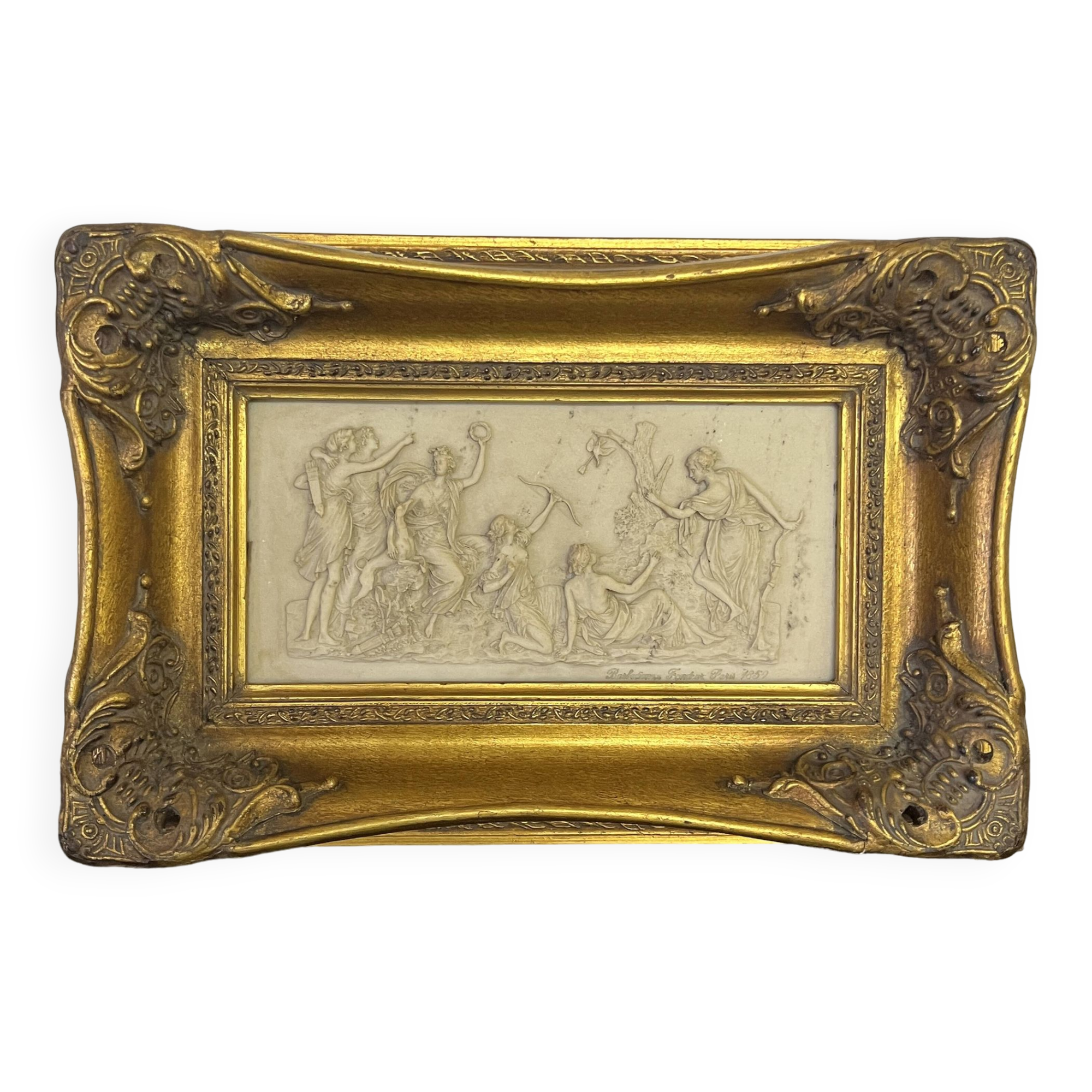 Marble bas-relief, Barbedienne Fondeur, Paris 1859