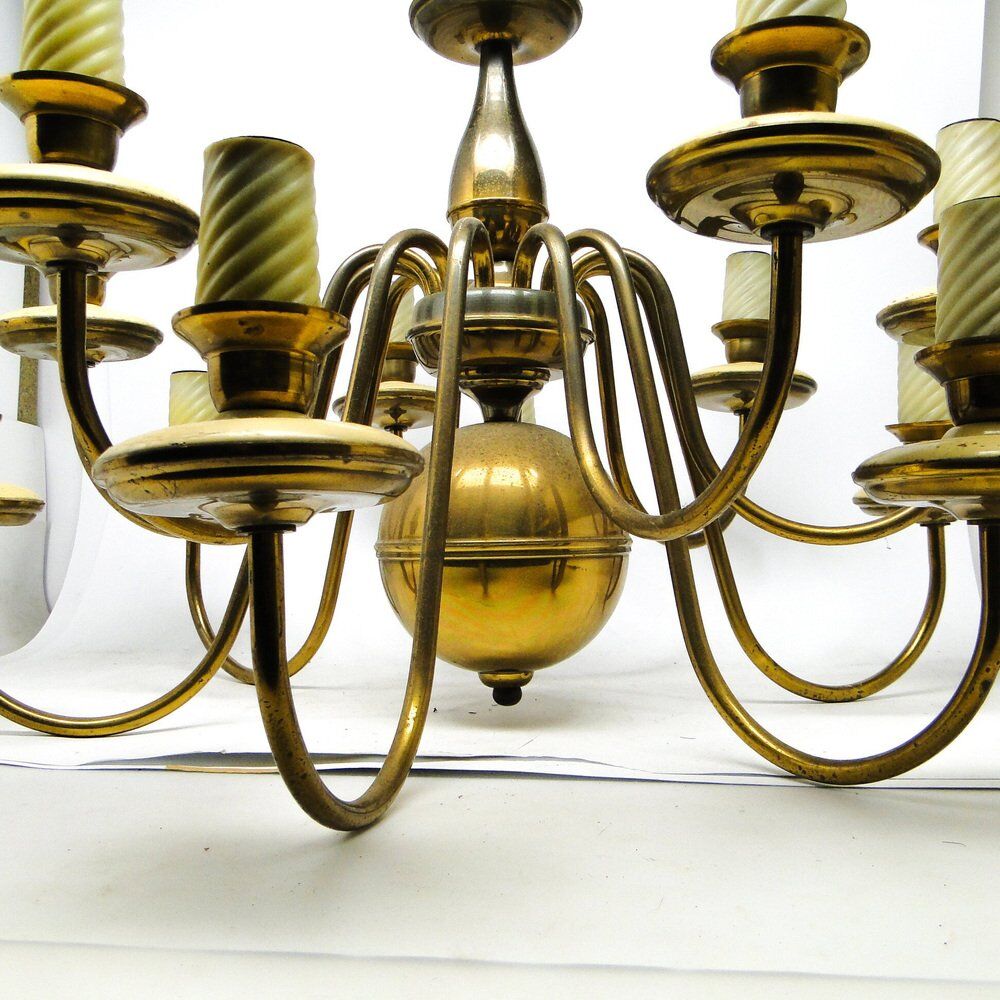 Vintage metal chandelier, Poland, 1980s