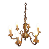 Old Louis XVI style bronze chandelier with 6 lights in working order