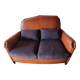 Club sofa in leather and fabric