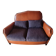 Club sofa in leather and fabric