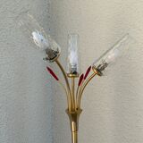 Lampadaire vintage laiton 3 feux 1960