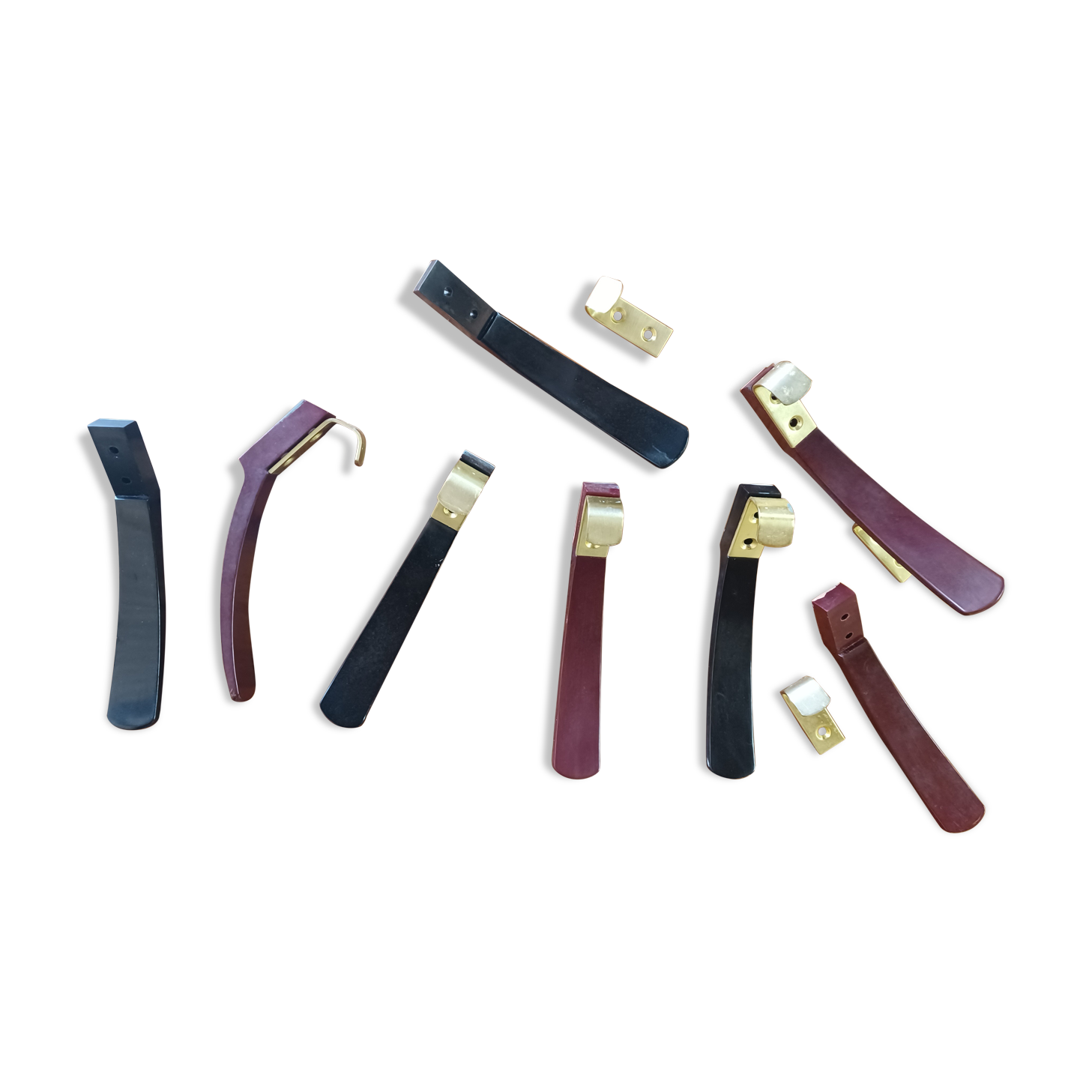 10 hooks, KM Austria, bakelite and brass