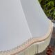 Pagoda lampshade in ecru silk, pink/beige stripe (diam 50 cm) vintage