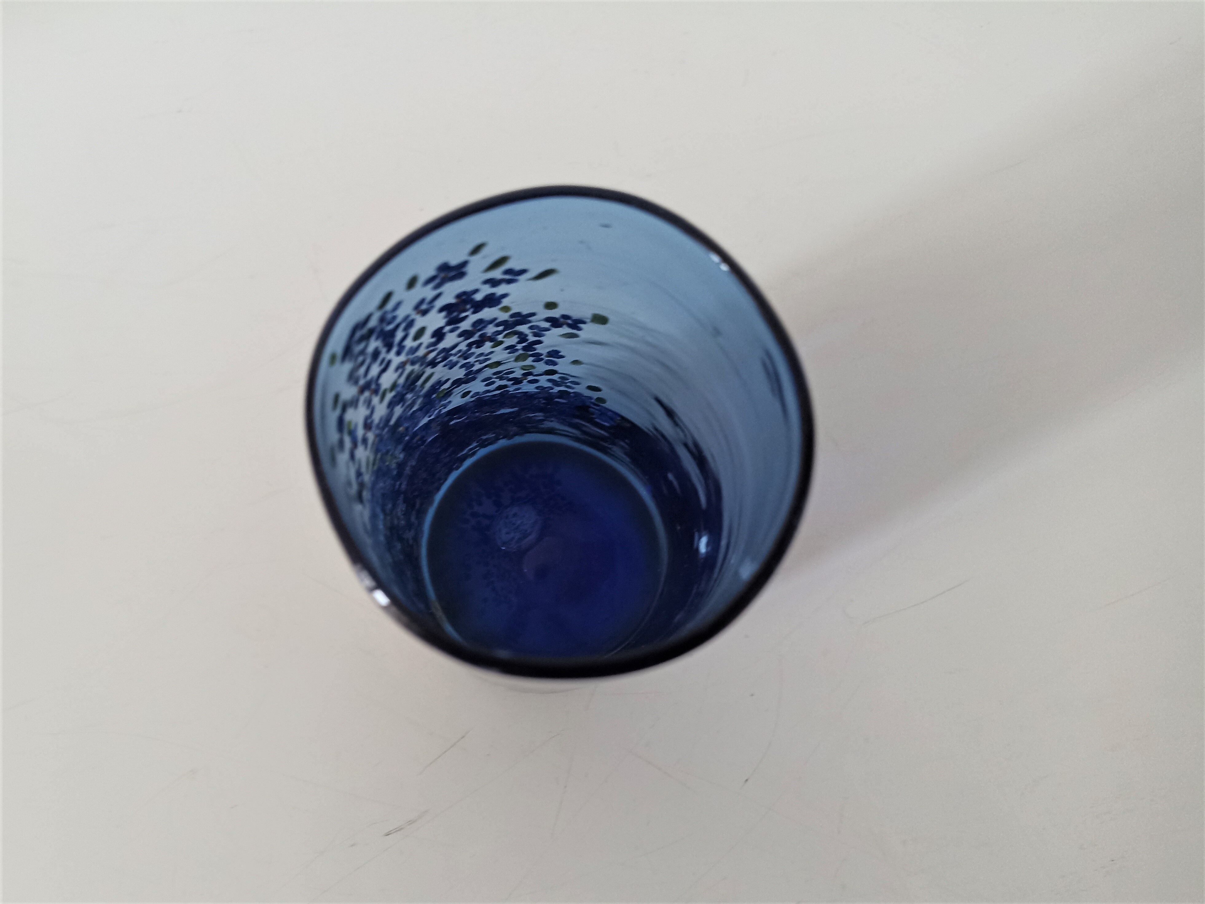 Vase verre soufflé peint à la main