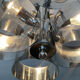 Chrome metal Space Age Sciolari chandelier from the 1970s.