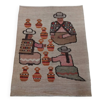 Peruvian Handmade Wall Tapestry 108x84 Cm