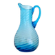 Twisted blue glass jug