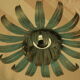 Set of 3 vintage vine leaf shaped pendant lights 1970s