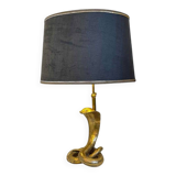 Lampe à poser 'Cobra' en bronze doré Hollywood Regency ca 1970