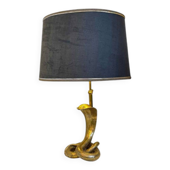Lampe à poser 'Cobra' en bronze doré Hollywood Regency ca 1970