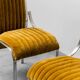 Ensemble de 4 chaises en métal velours jaune 1970 vintage modernisme