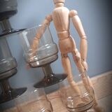 Set 6 vintage brown glasses