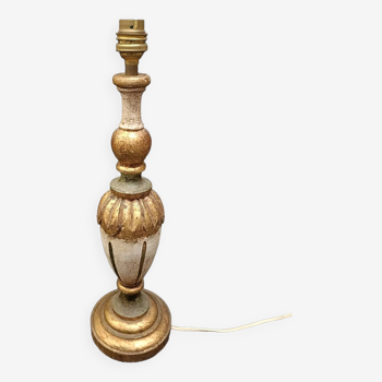 Vintage lamp base in gilded wood