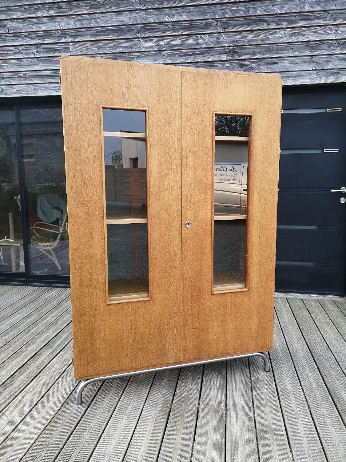 Vintage glazed school cabinet