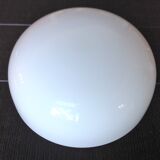 Half moon ceiling lamp in vintage white opaline 60s/70s