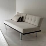 Modernist canapé design – Completely reupholstered in Pierre Frey fabric.