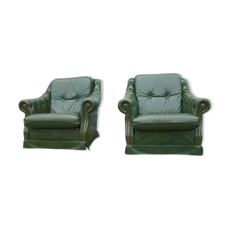 Pair of Schesterfield armchairs