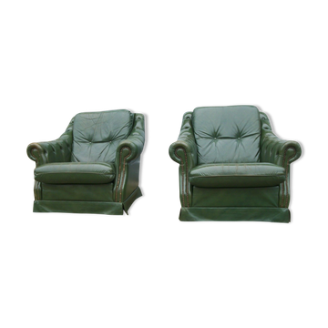Paire de fauteuils Schesterfield